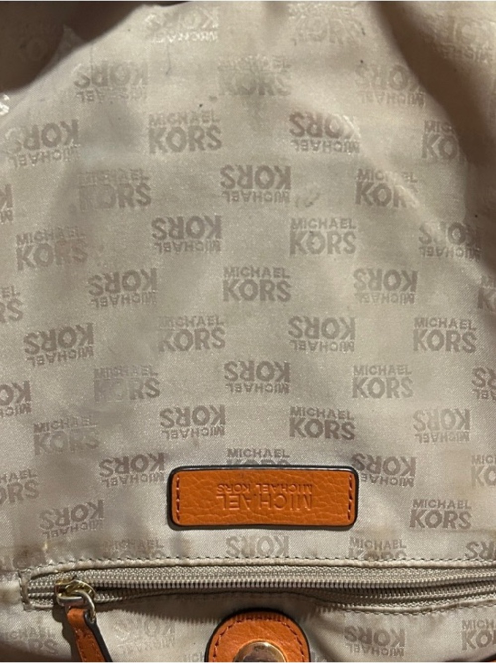 Michael Kors Brown MK Logo Belt Bag with Orange Trim - Picture 4 of 7